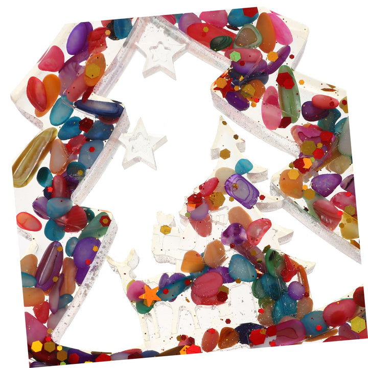 Decorazione per albero di Natale in resina di ghiaia di cristallo naturale Olivenorma 