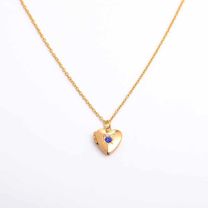 Olivenorma "Shine in My Heart" - Collana con album a forma di cuore con pietra portafortuna