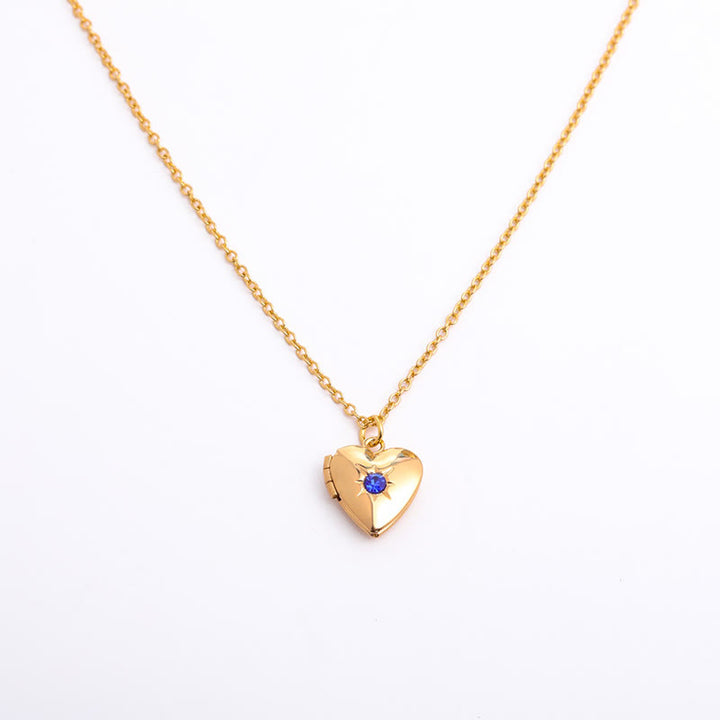 Olivenorma "Shine in My Heart" - Collana con album a forma di cuore con pietra portafortuna