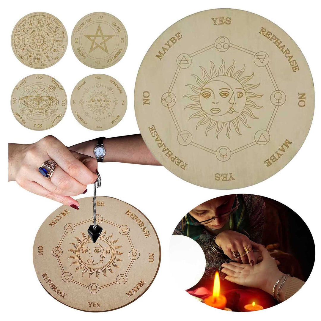 Olivenorma Meditazione Insegna in legno Misterioso ornamento per altare strega