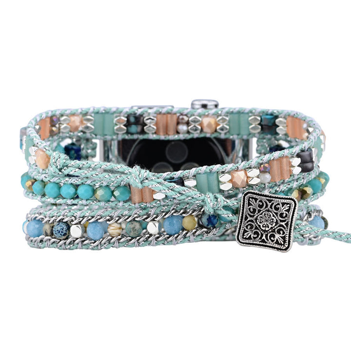 Cinturino per Apple Watch Olivenorma Mint Teal con perline di cristallo 