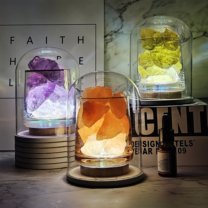 Olivenorma Fireless Diffusore Pietra Cristallo Lampada Aromaterapia 