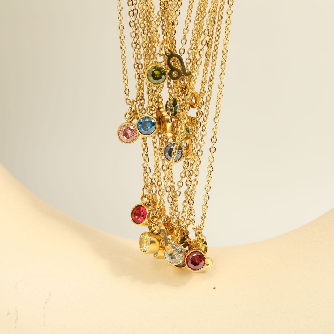 Collana in acciaio inossidabile con rune zodiacali Olivenorma