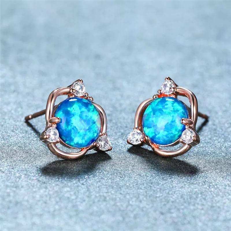 Orecchini a bottone Olivenorma Opal Small Round White Zircon 