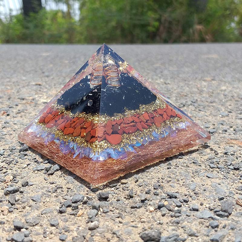 Olivenorma Cristallo trasparente con protezione in Piramide opale di orgone 