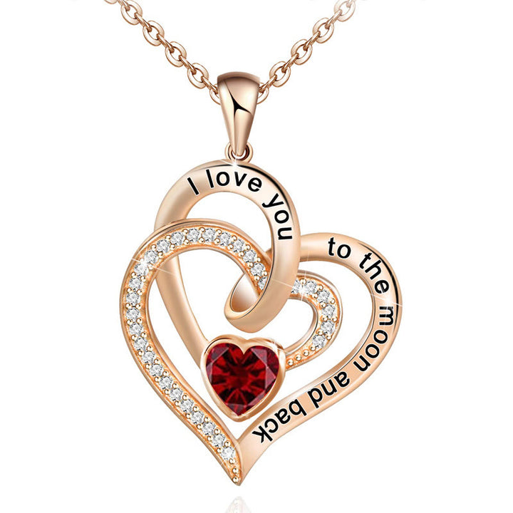 Collana con carta regalo Olivenorma Hearts and Hearts Birthstone - Oro rosa - Gennaio - Con carta portafortuna - image 28