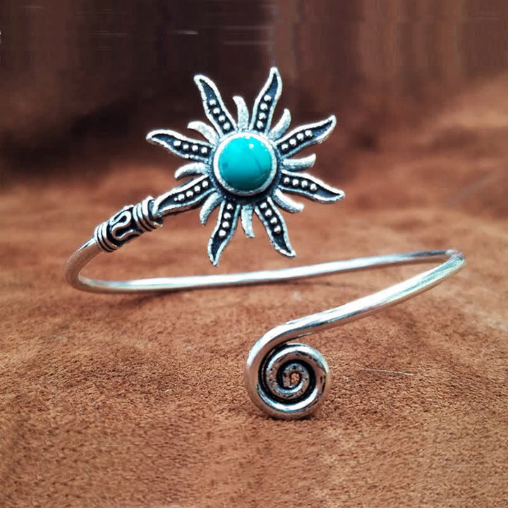 Bracciale creativo retrò con girasole turchese