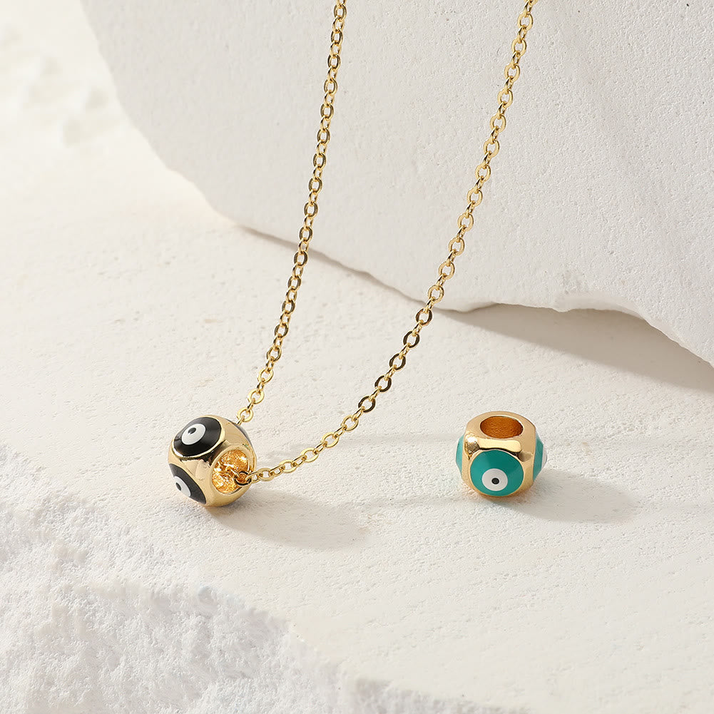 Collana con ciondolo a forma di occhio malvagio rotondo che gocciola olio Olivenorma