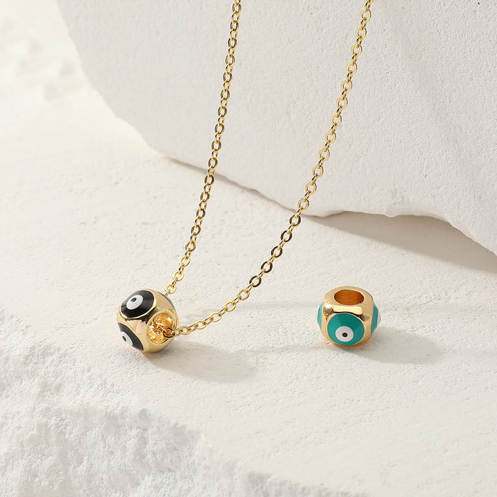 Collana con ciondolo a forma di occhio malvagio rotondo che gocciola olio Olivenorma