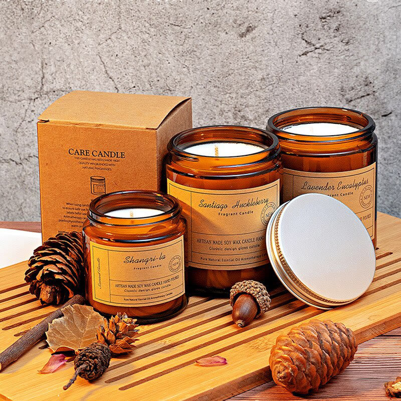 Candela profumata senza fumo Olivenorma in tazze di vetro per la casa