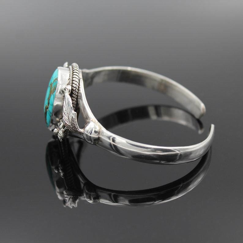 Olivenorma Bracciale Vintage con Fiore Turchese Inciso 