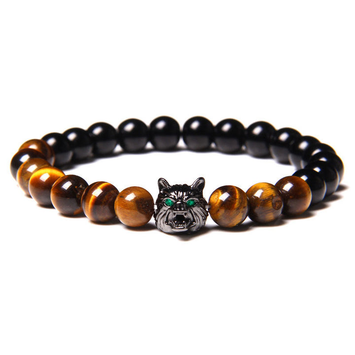 Braccialetto Olivenorma Tiger Eye Wolf