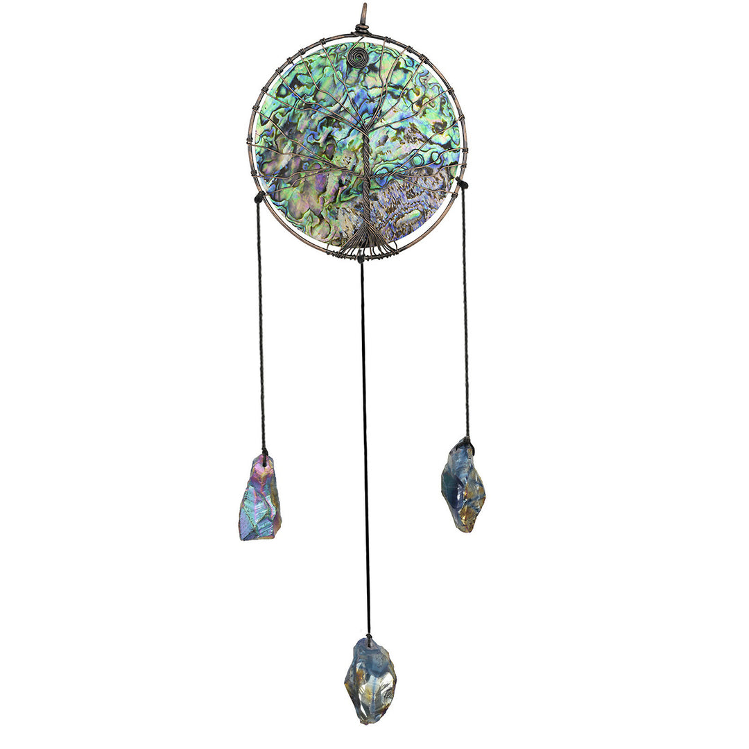 Ornamento pendente con albero della vita in conchiglia di abalone Olivenorma
