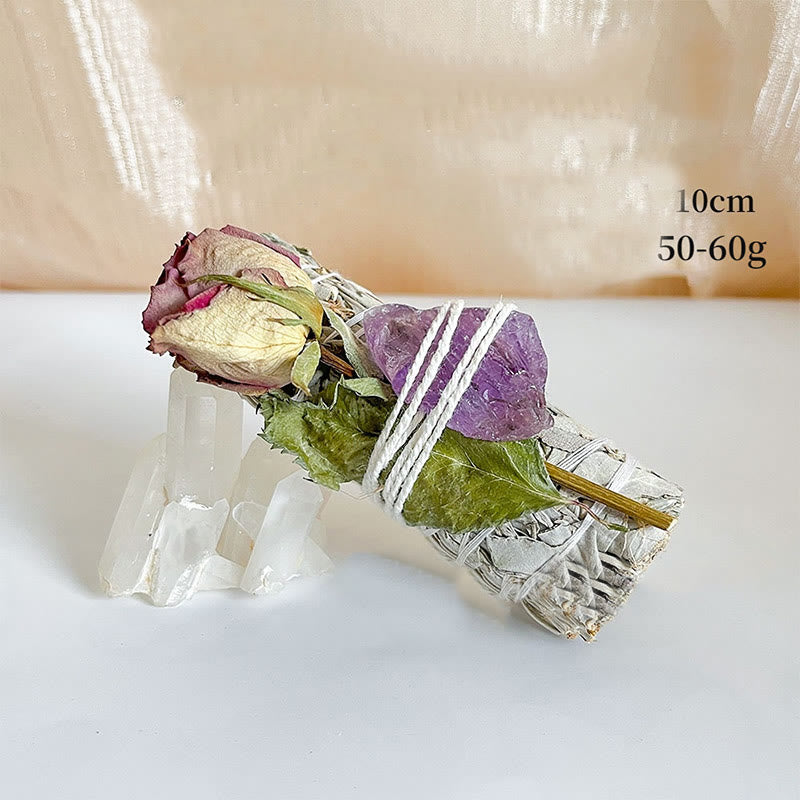 Olivenorma Cristallo Naturale Pianta Rosa Fiori secchi Salvia bianca