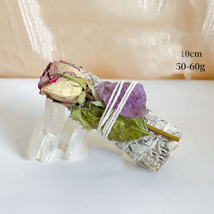 Olivenorma Cristallo Naturale Pianta Rosa Fiori secchi Salvia bianca