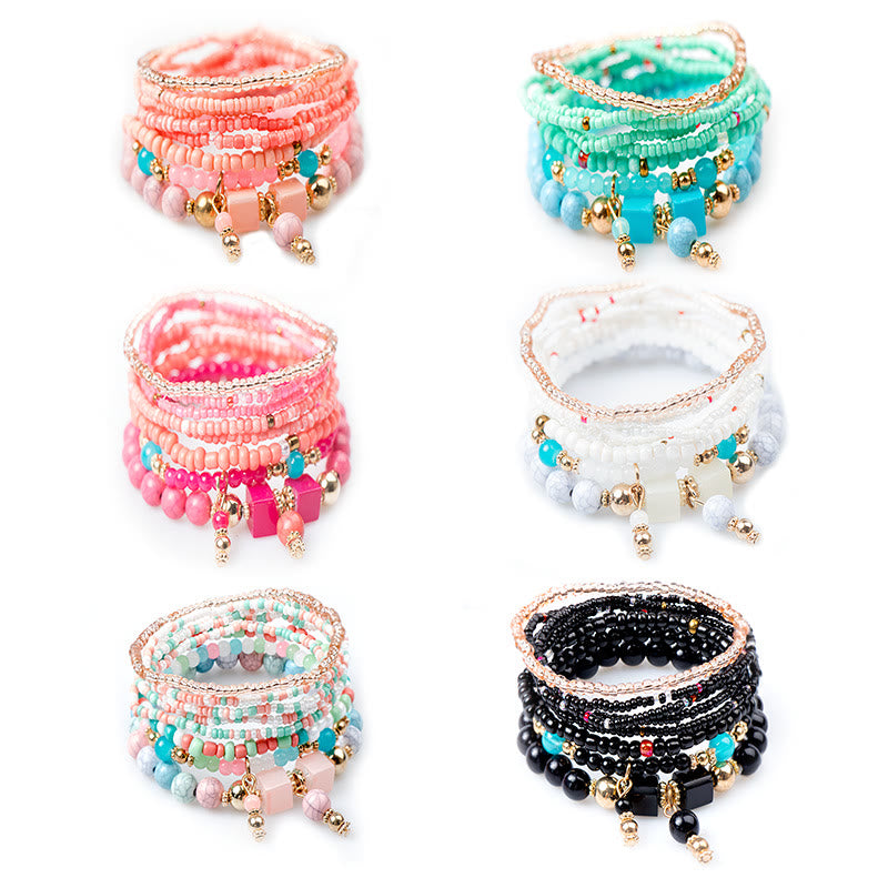Olivenorma Emperor Stone Bracciale a strati con perline