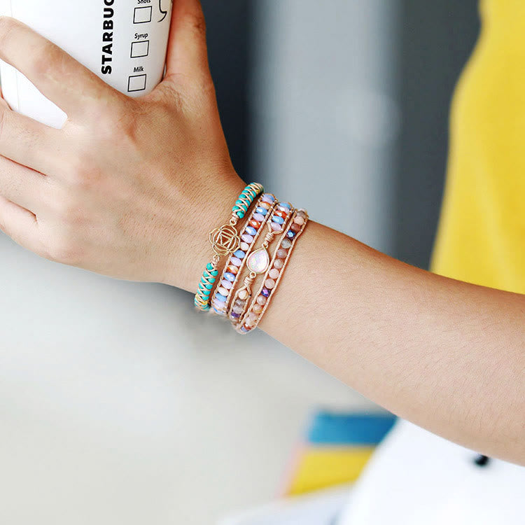 BRACCIALE AVVOLGENTE CON SUNSTONE E OPALE