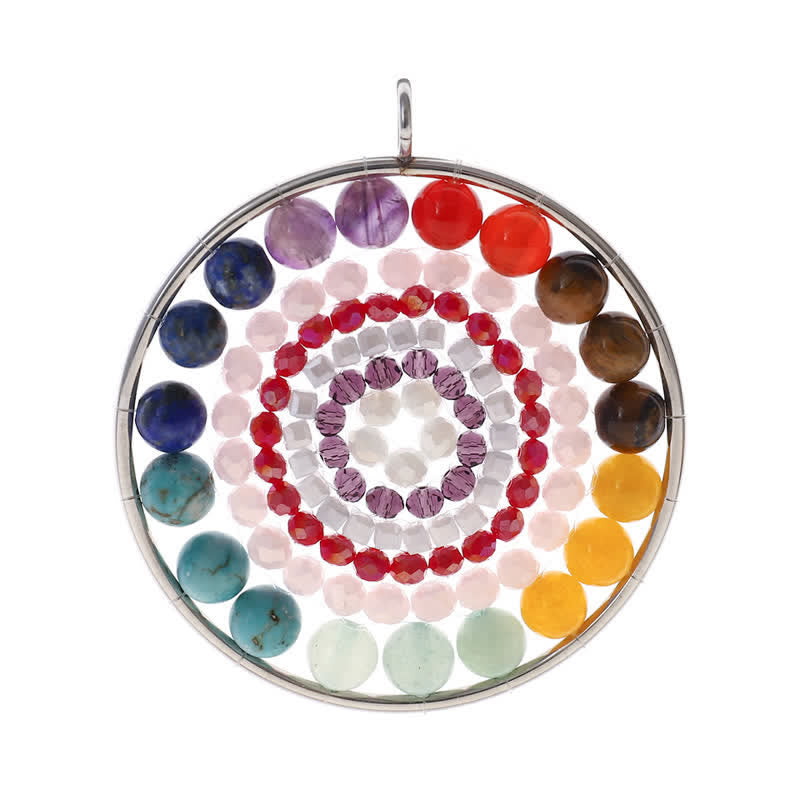 Collana di cristallo con ciondolo rotondo con fiore di datura di Olivenorma