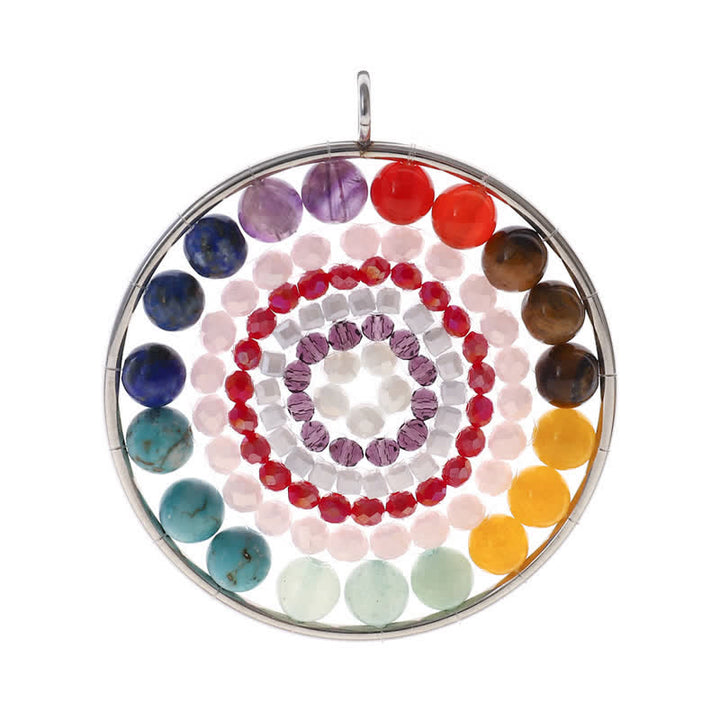 Collana di cristallo con ciondolo rotondo con fiore di datura di Olivenorma