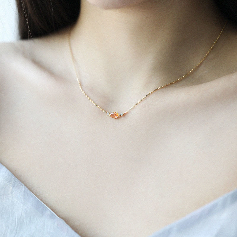 Collana con ciondolo in pietra curativa naturale Olivenorma Sun Stone 