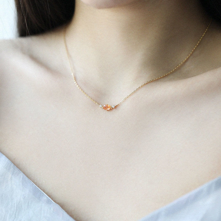 Collana con ciondolo in pietra curativa naturale Olivenorma Sun Stone 