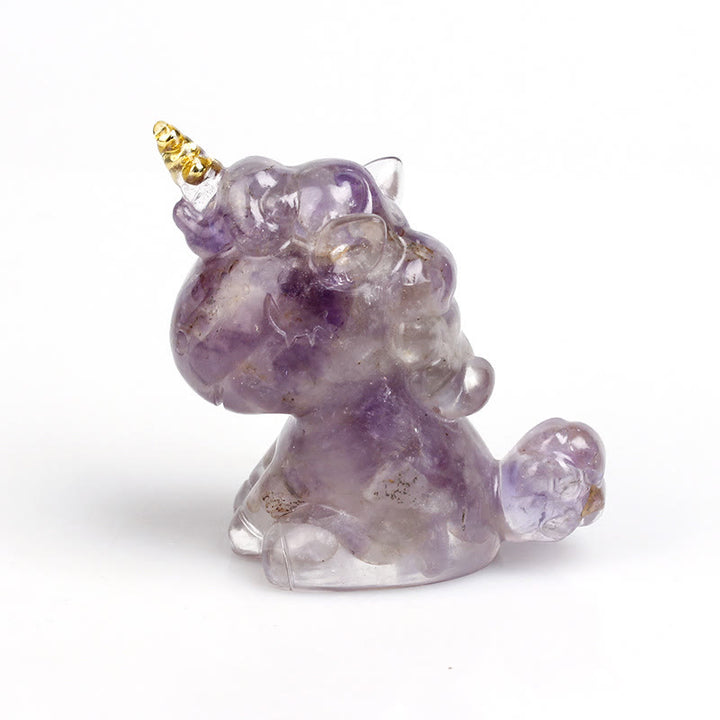 Decorazione in pietra preziosa di unicorno di cristallo Olivenorma - Lepidolite - image 51