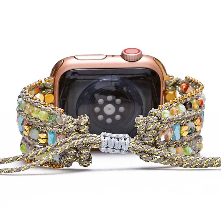 Cinturino avvolgente per Apple Watch Olivenorma in agata bianca ematite 