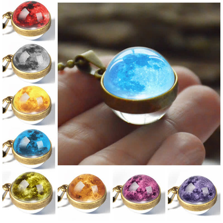 Collana con sfera in vetro di luna e colori Olivenorma