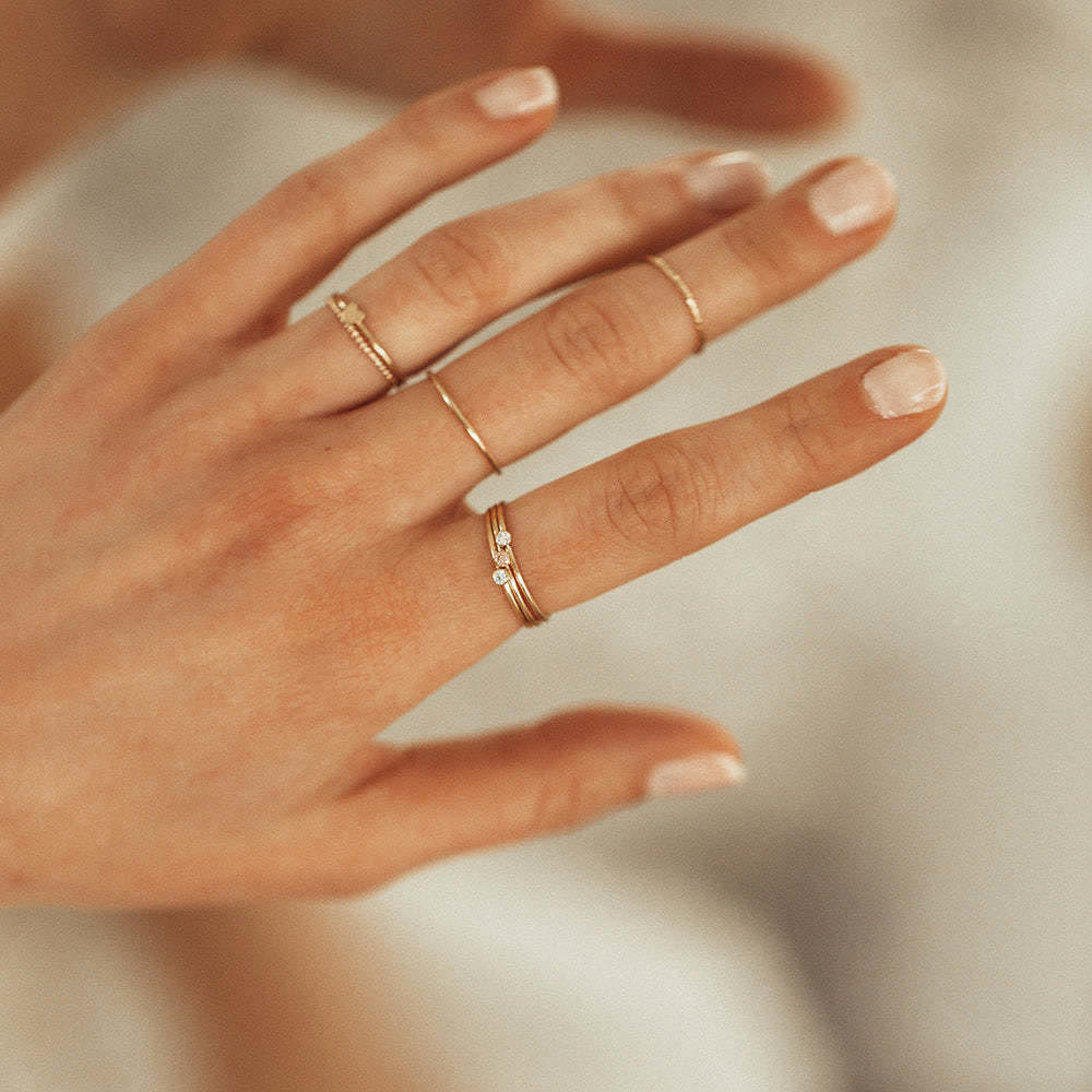 Olivenorma Birthstone Anello sottile per la nascita di 12 mesi