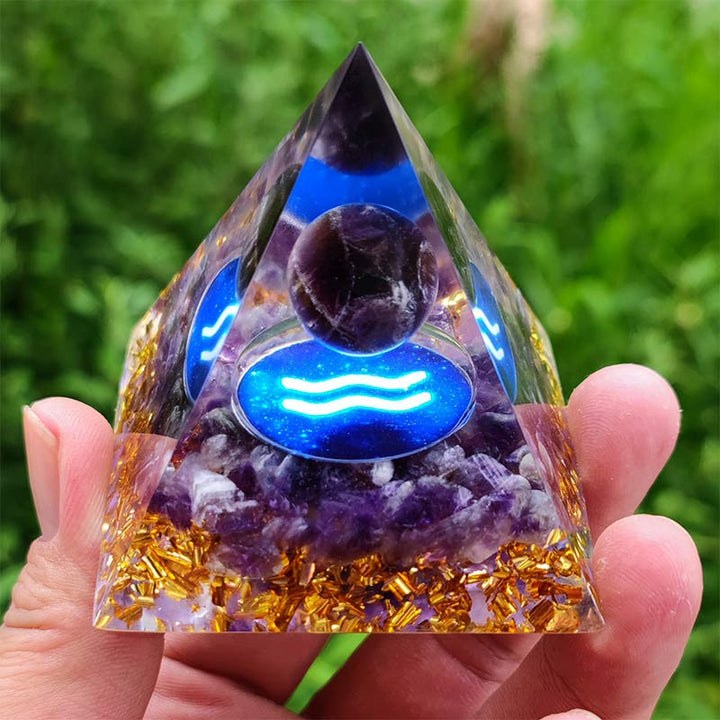 Olivenorma Ametista Acquario Zodiaco Orgone Piramide 