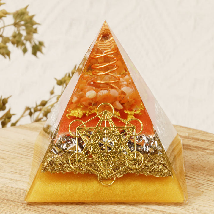 Pietra solare Olivenorma Cubo di Metatron Piramide di Orgone