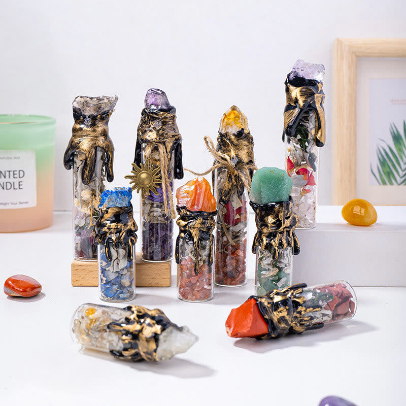 Olivenorma "Witch's Wish" - Bottiglia energetica in pietra grezza di cristallo naturale 