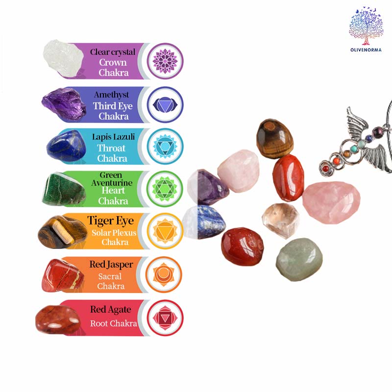 Olivenorma Pietre preziose per chakra lucide irregolari naturali per meditazione Set di cristalli