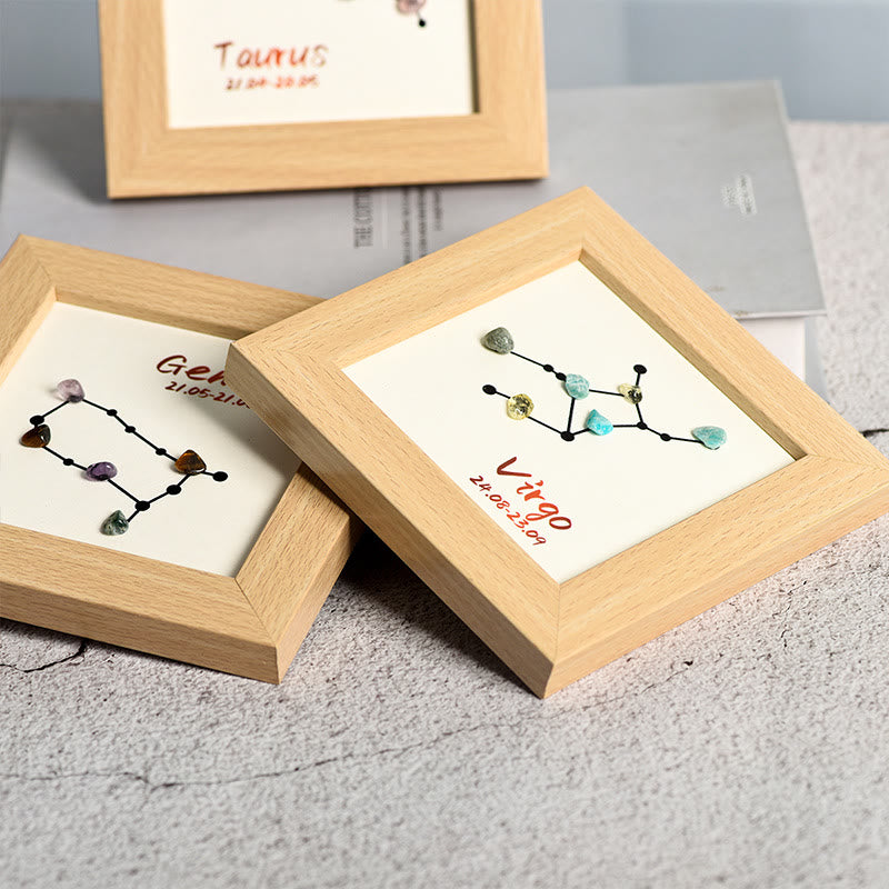 Olivenorma Zodiac Chakra Cornice per foto in pietra grezza Decorazione