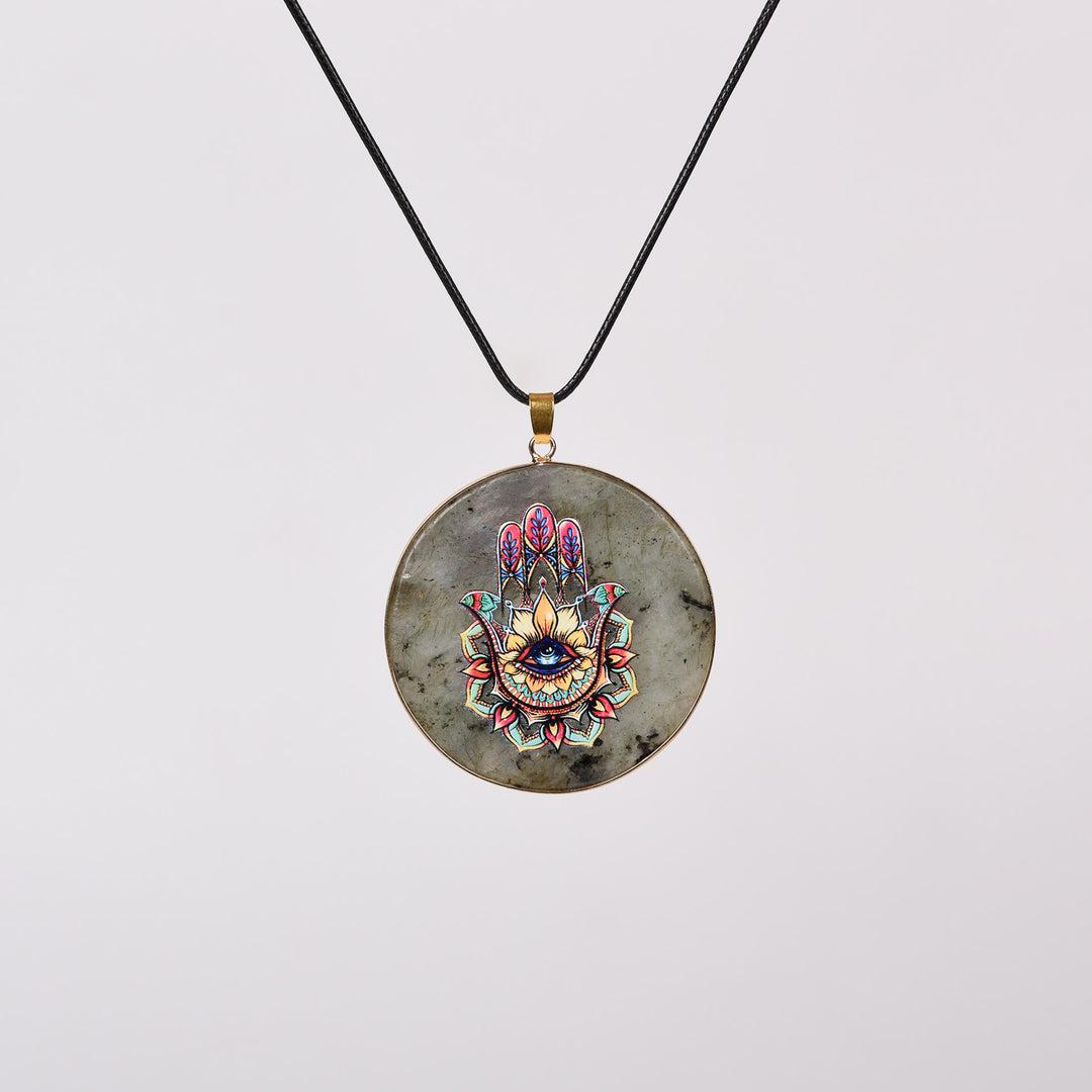 Collana Olivenorma Crystal Hamsa Chakra Albero della vita 