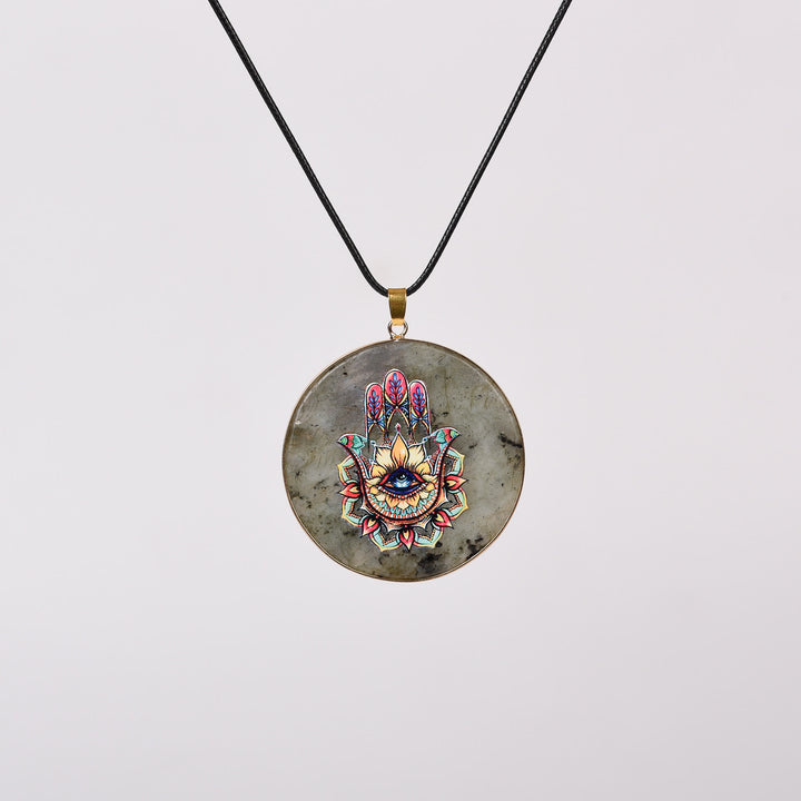 Collana Olivenorma Crystal Hamsa Chakra Albero della vita 
