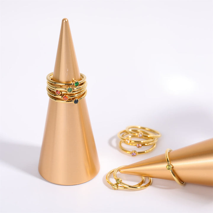 Olivenorma Birthstone Anello sottile per la nascita di 12 mesi - image 3