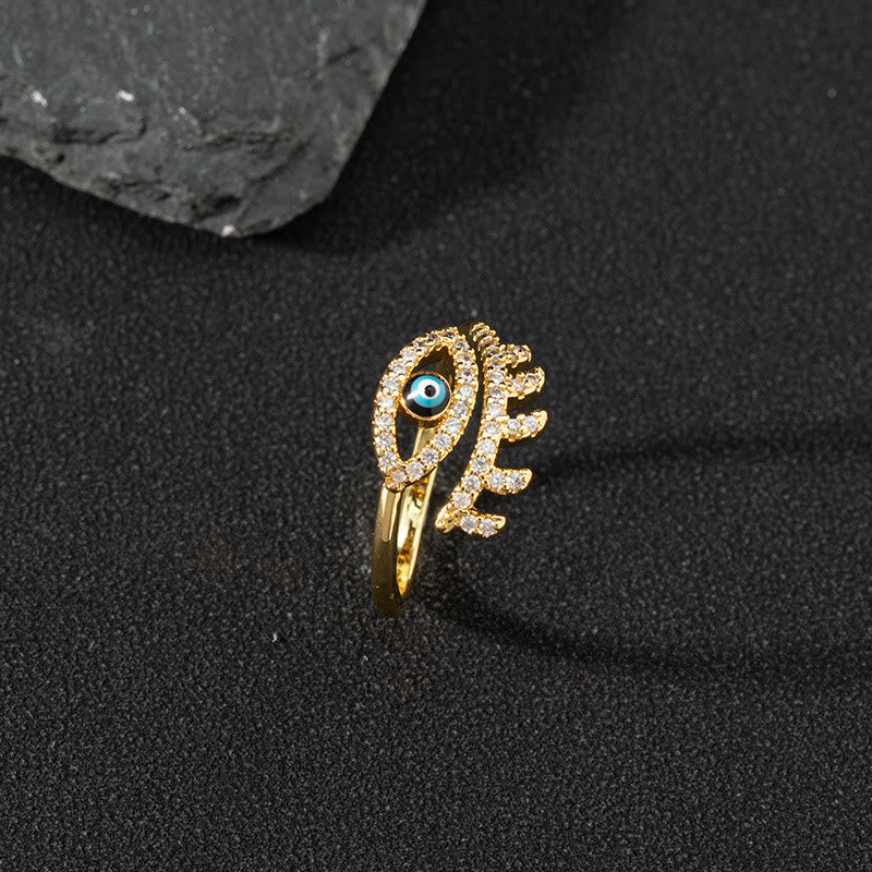 Olivenorma Anello Zircone Bianco Anello Regolabile Malocchio