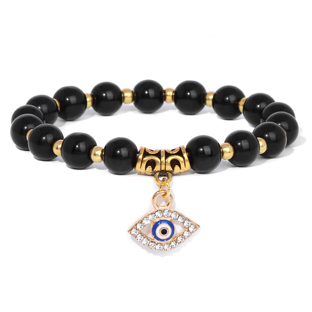 Bracciale con ciondolo malocchio in pietra naturale Olivenorma