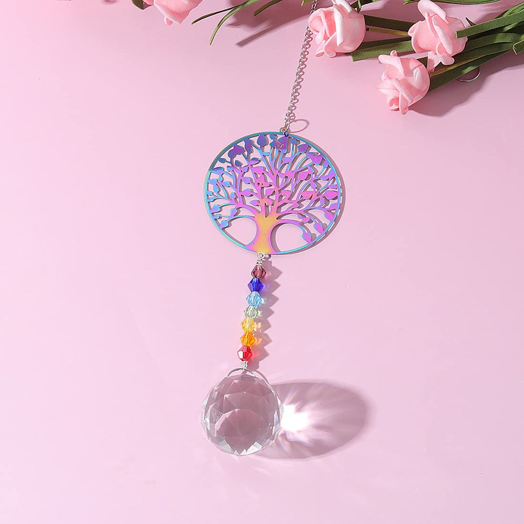 Olivenorma Clear Crystal Chakra Beads Hanging Wind Chime Suncatcher - image 12