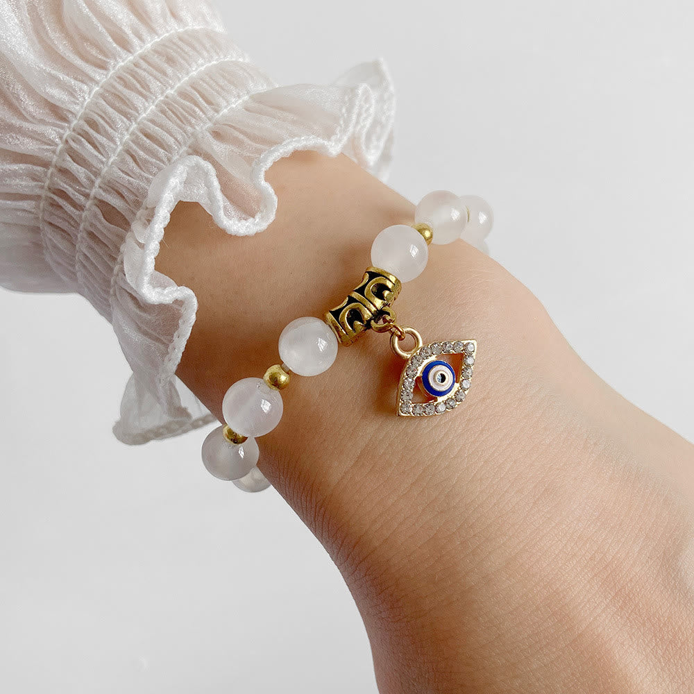 Bracciale con ciondolo malocchio in pietra naturale Olivenorma
