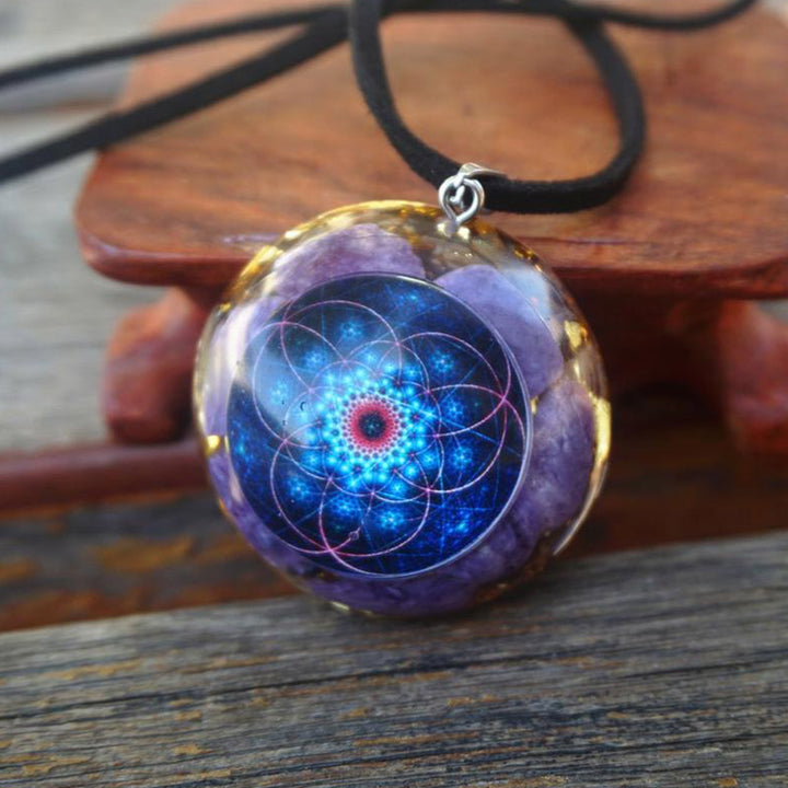 Collana con pendente Charoite naturale Olivenorma