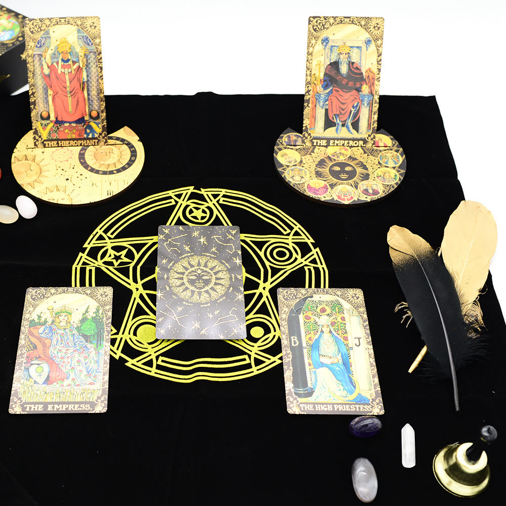 Olivenorma Kit completo Gold Foil Divinazione Box Set Mazzo di carte dei tarocchi