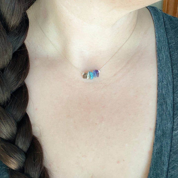 Collana girocollo con segno zodiacale in pietra naturale Olivenorma 