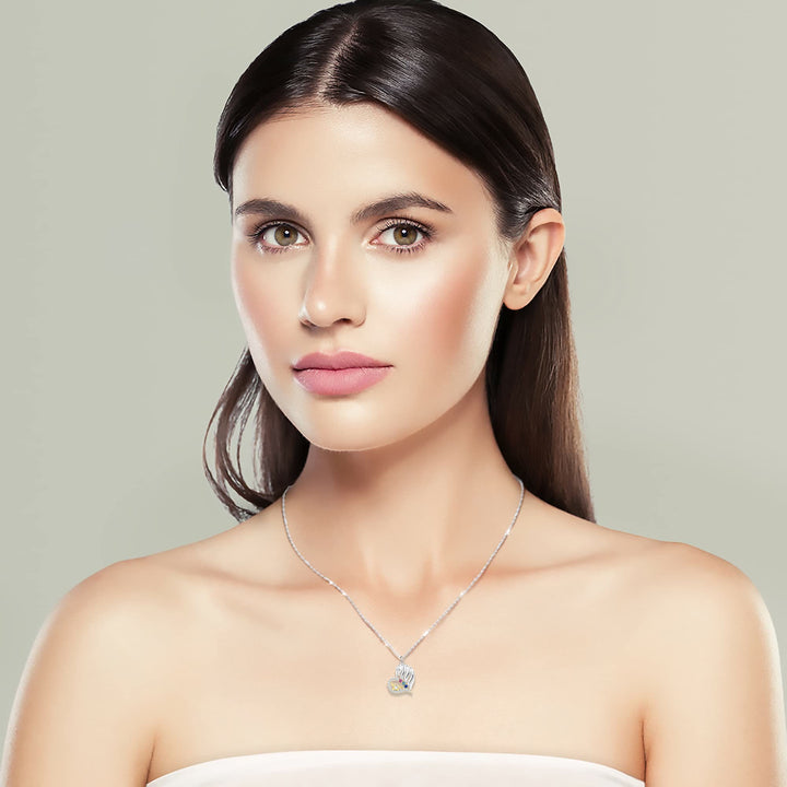 Olivenorma Collana con cuore e mezzo diamante per la mamma