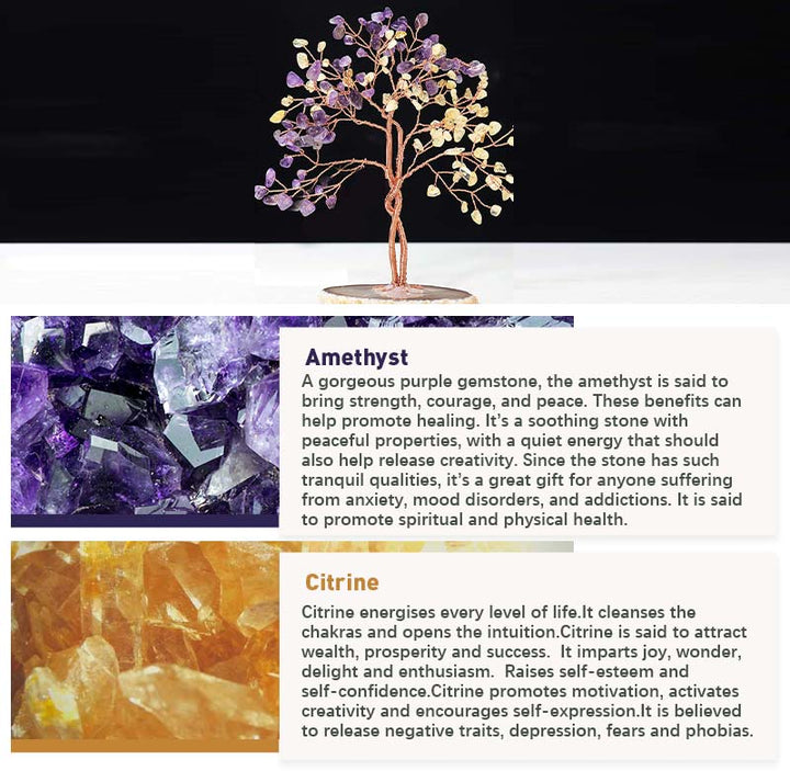 Olivenorma Pietra di cristallo naturale Albero Feng Shui
