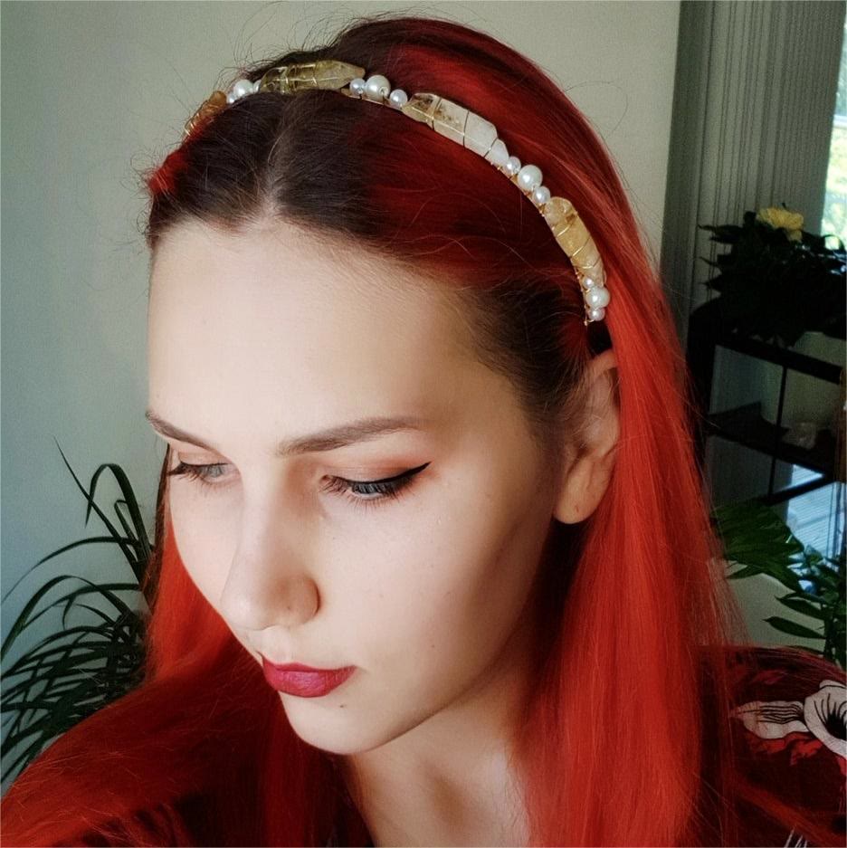 Olivenorma Citrino Ametista Con Corona Di Cristallo Perla 