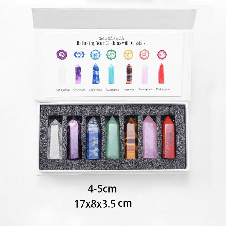 Olivenorma Chakra Pietra grezza Decorazione Set Bacchette di Cristallo