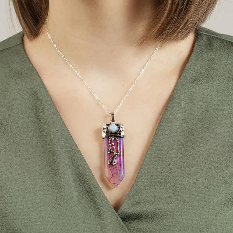 Collana in pietra naturale con protezione della dea Olivenorma 