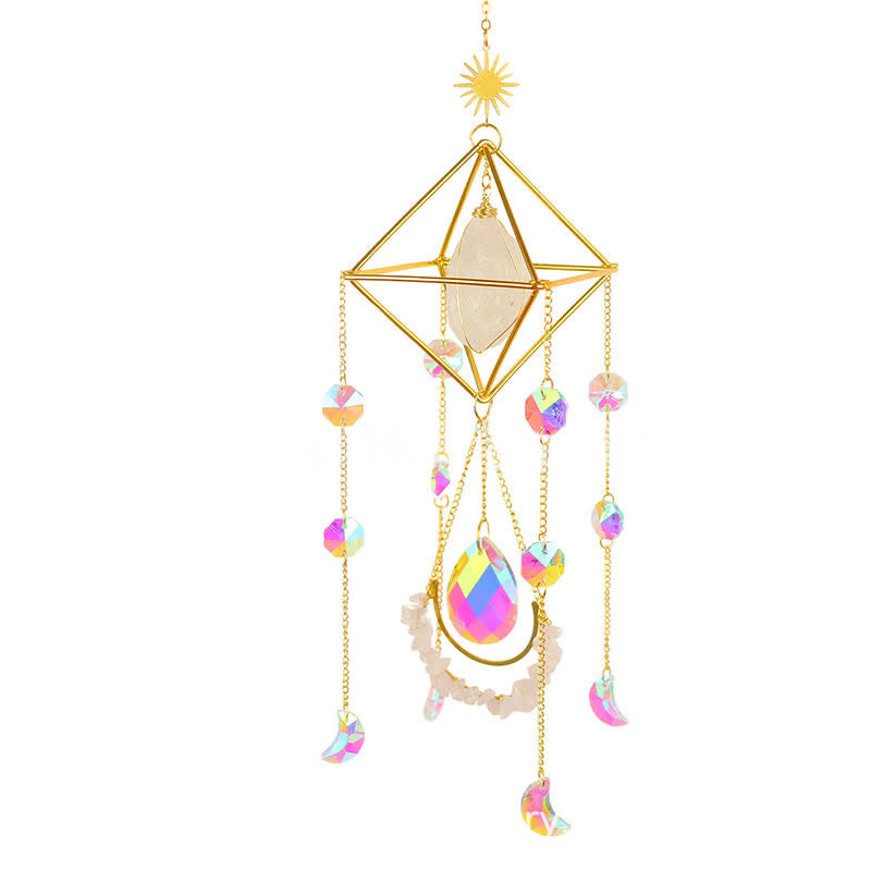 Ornamento di pietra preziosa acchiappasole in cristallo Rainbow Maker Olivenorma 